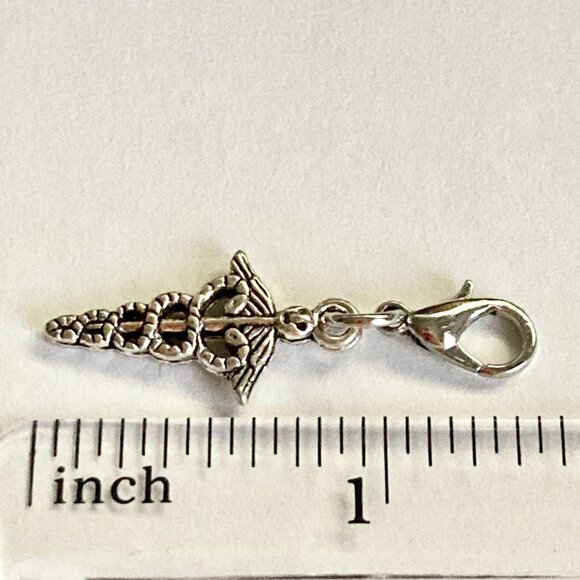 Caduceus Clip On Charm Zipper Pull Bag Purse Charm Graduation Gift RN MD DO ARNP - Picture 6 of 6